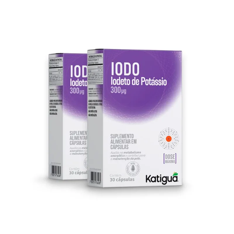 Kit 2 Iodo 200% Iodato de Potássio Katiguá 30 Cápsulas