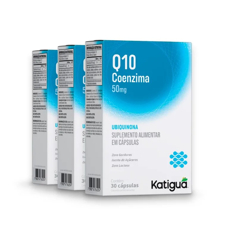 Kit 3 Coenzima Q10 Katiguá 50mg 30 Cápsulas