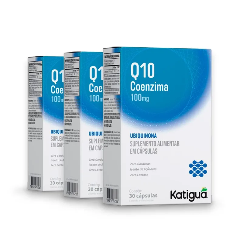 Kit 3 Coenzima Q10 Katiguá 100mg 30 Cápsulas