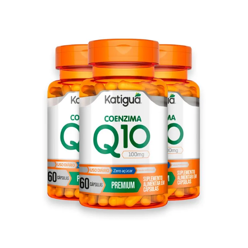 Kit 3 Coenzima Q10 Katiguá 100mg 60 Cápsulas