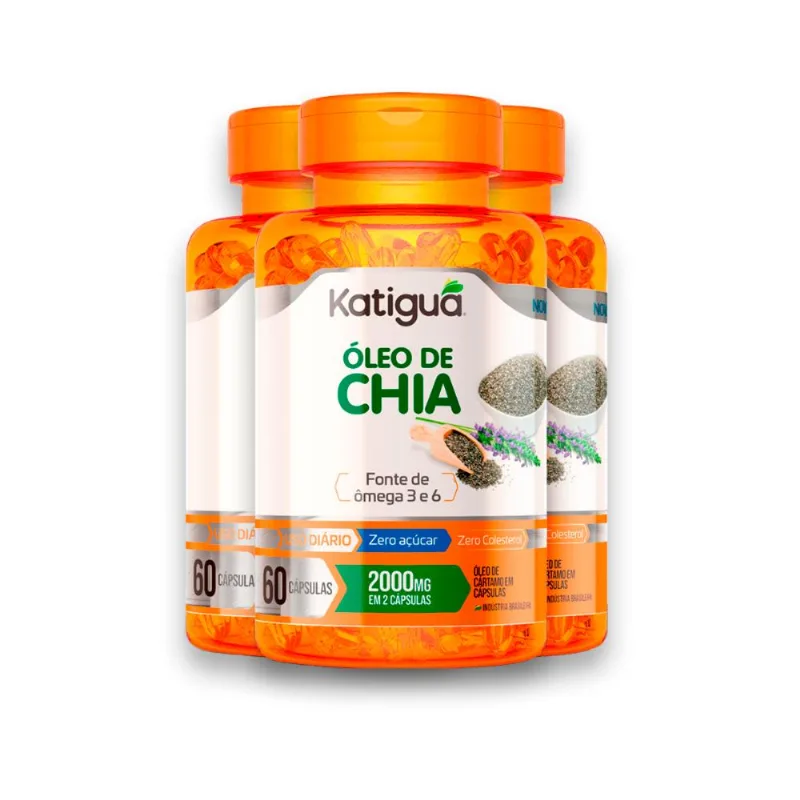 Kit 3 Óleo de Chia Katiguá 1000mg 60 Cápsulas