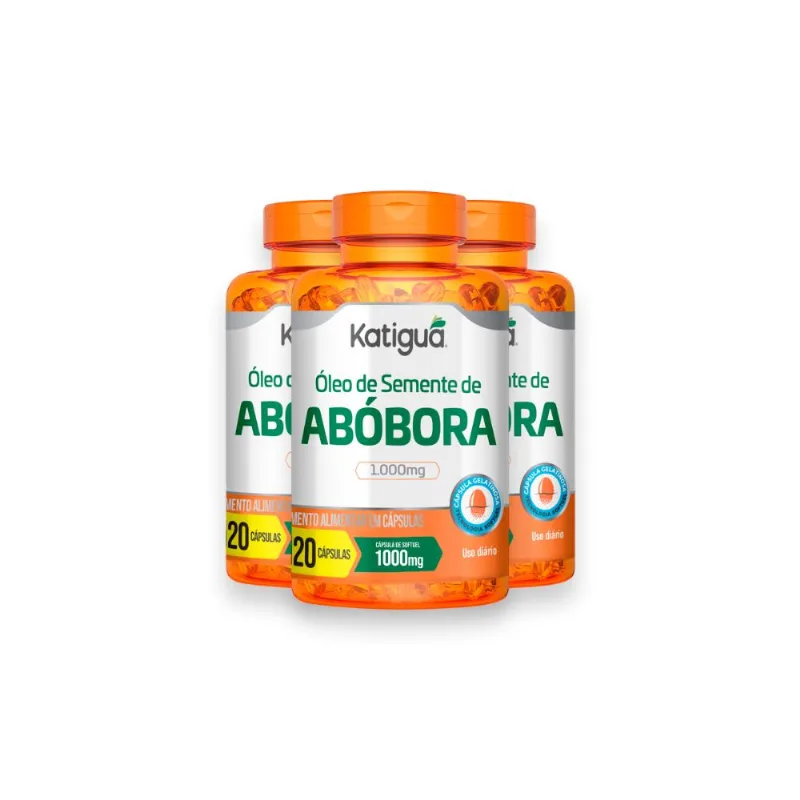 Kit 3 Óleo de Semente de Abóbora Katiguá 1000mg 120 Cápsulas