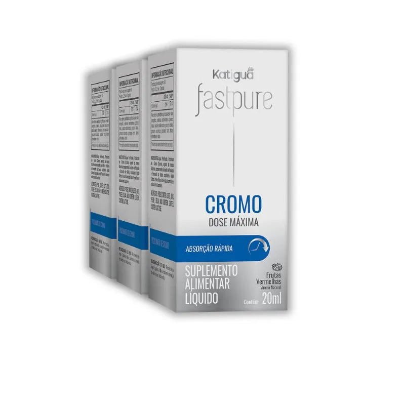 Kit 3 Fast Pure Cromo Dose Máxima Katiguá 20ml