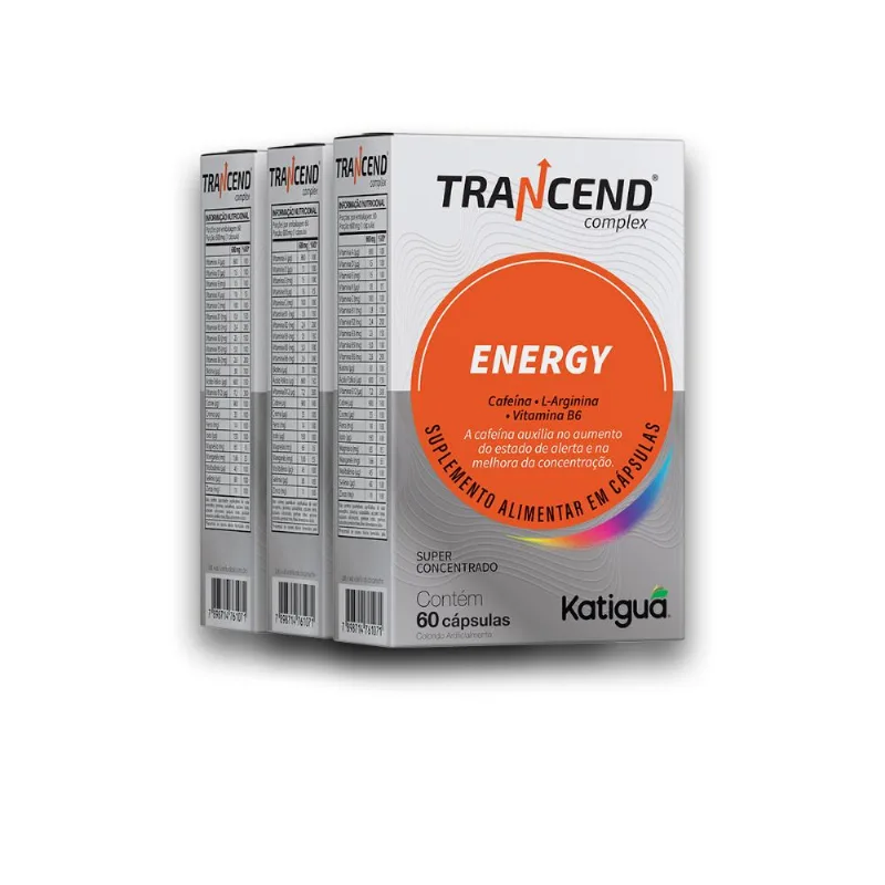 Kit 3 Trancend Completo Energia Katiguá 60 Cápsulas
