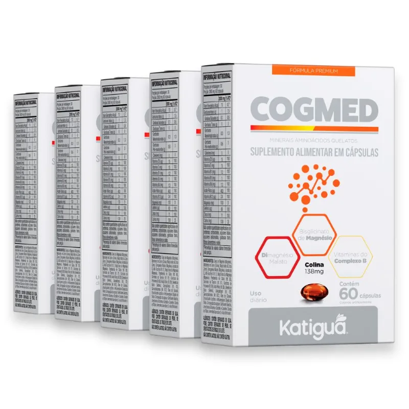 Kit 5 Cogmed Katiguá 138mg 60 Cápsulas