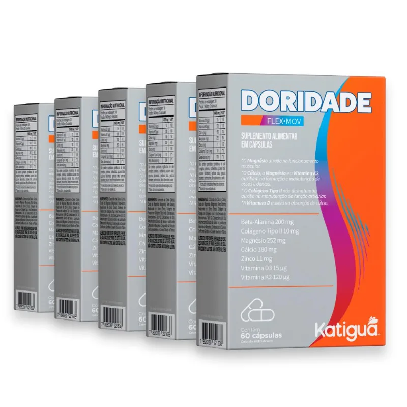 Kit 5 Doridade Katiguá 60 Cápsulas
