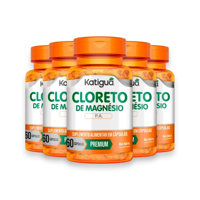 Kit 5 Cloreto de Magnésio Katiguá 60 Cápsulas - Katigua