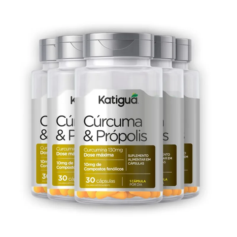 Kit 5 Cúrcuma + Própolis 30 Cápsulas - Katigua