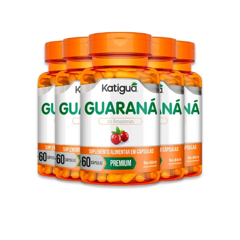 Kit 5 Guaraná Katiguá 60 Cápsulas
