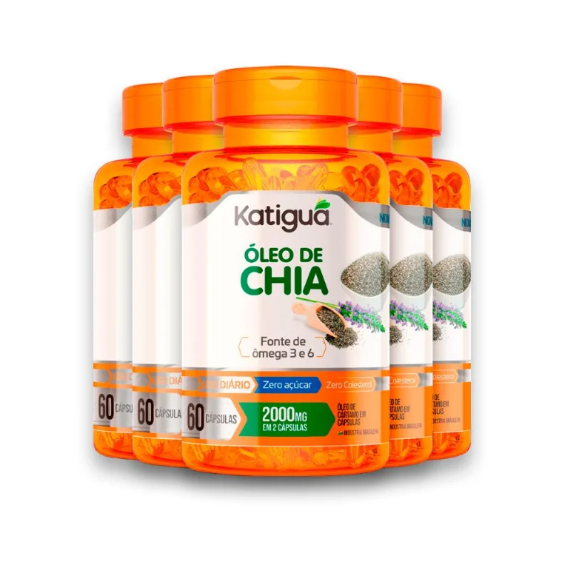 Kit 5 Óleo de Chia Katiguá 1000mg 60 Cápsulas