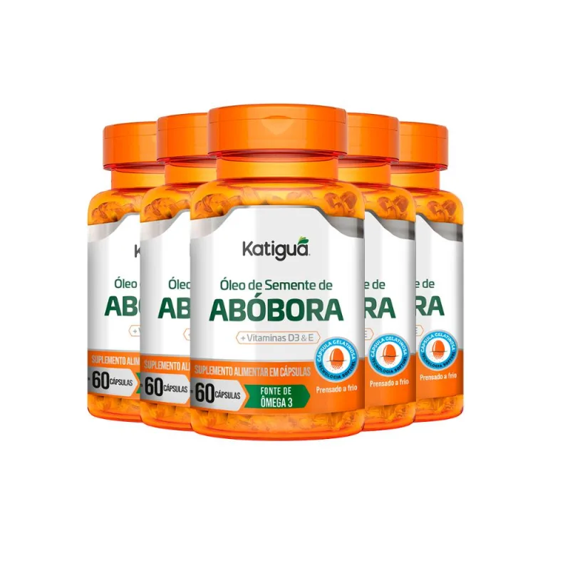 Kit 5 Óleo de Semente de Abóbora Katiguá 500mg 60 Cápsulas - Katigua - Complemento Alimentar