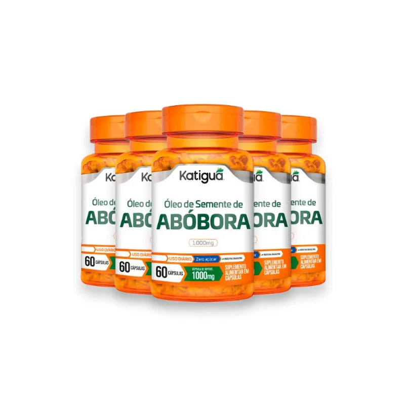 Kit 5 Óleo de Semente de Abóbora Katiguá 1000mg 60 Cápsulas