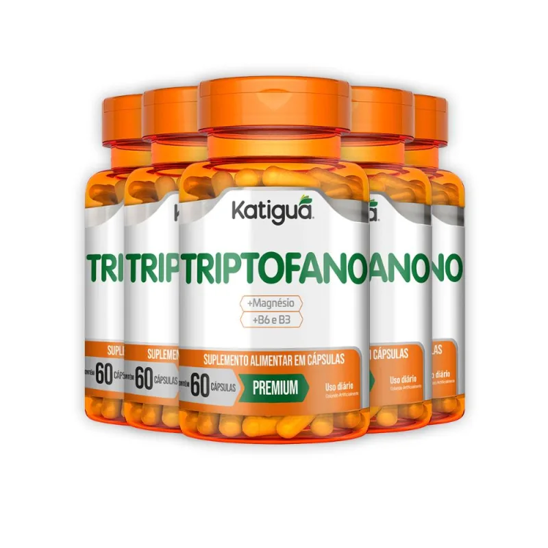 Kit 5 Triptofano+Magnésio Katiguá 60 Cápsulas - Katigua - Cloreto De Magnésio