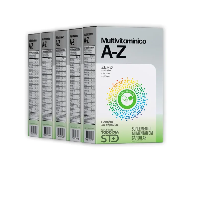 Kit 5 STD Multivitamínico A-Z Katiguá 30 Cápsulas - Katigua
