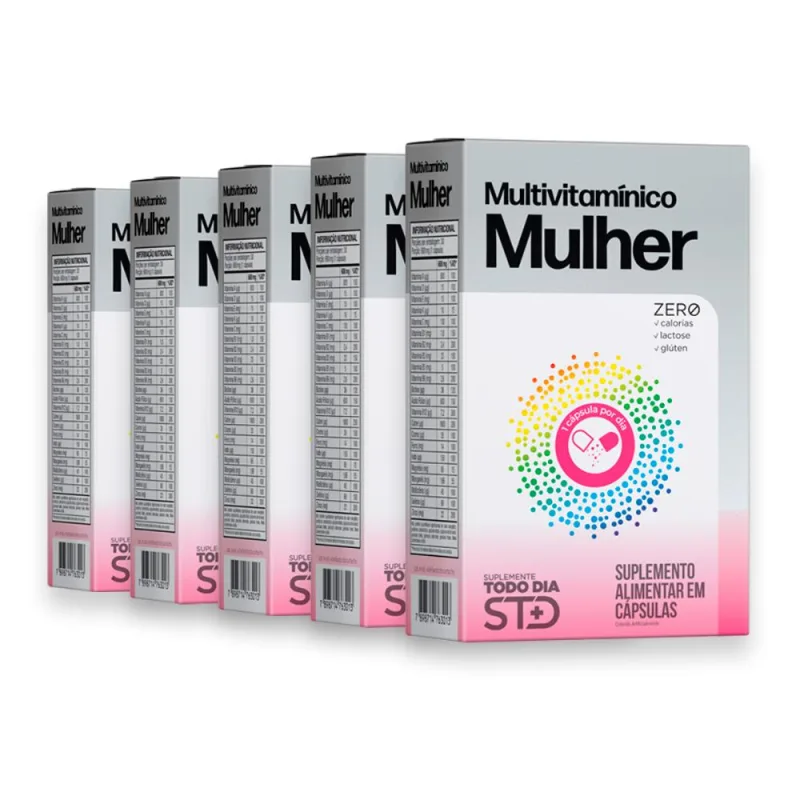 Kit 5 STD  Multivitamínico Mulher Katiguá 30 Cápsulas - Katigua - Suplemento Alimentar