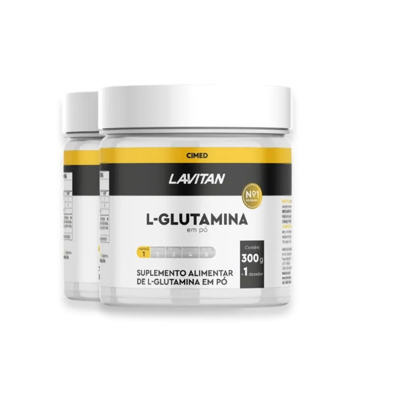 Kit 2 L-Glutamina Lavitan Pó 300g