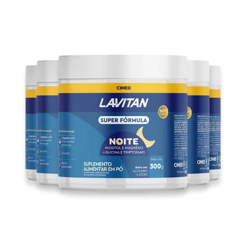 Kit 5 Super Fórmula Noite Lavitan Maracujá em Pó 300g