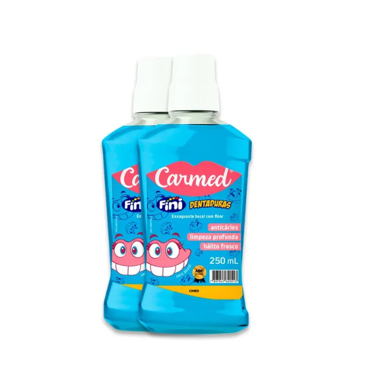 Kit 2 Carmed Enxaguante Bucal Fini Cimed 250ml - Cimed - Enxaguante Bucal