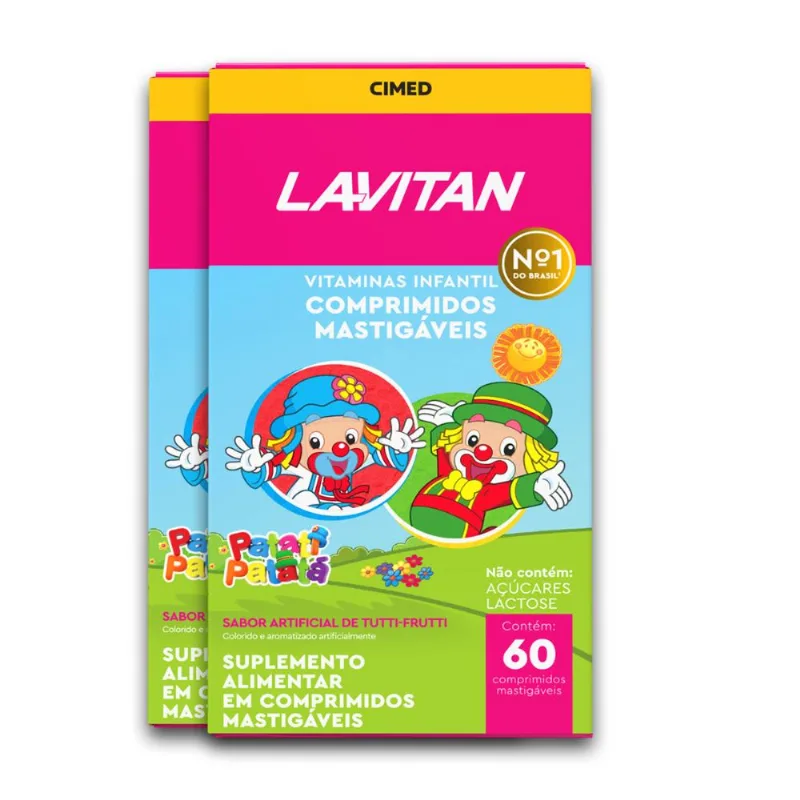 Kit 2 Vitamina Infantil Lavitan Patati Patatá 60 Comp