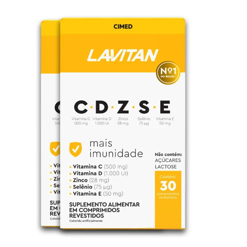 Kit 2 Imunidade CDZSE Lavitan 30 Comprimidos Revestidos