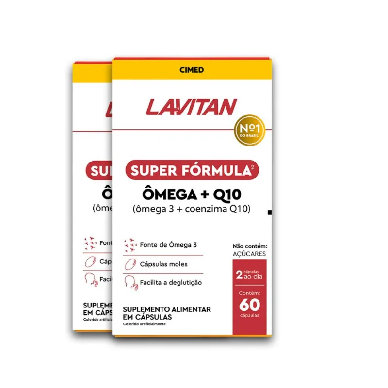 Kit 2 Ômega 3 + Coenzima Q10 Lavitan 60 Cápsulas