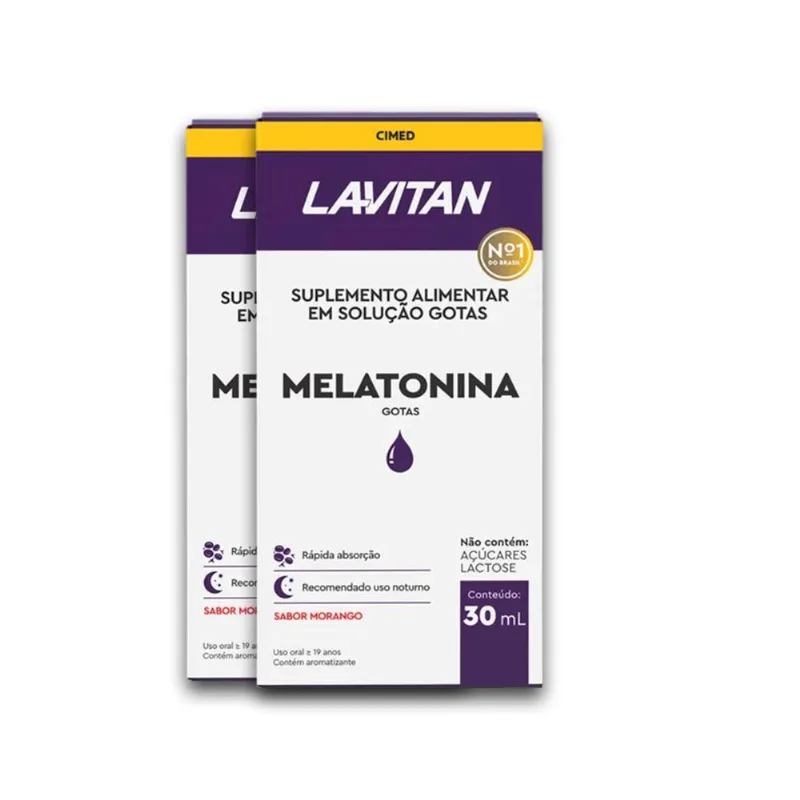 Kit 2 Melatonina Lavitan Solução Oral 30ml Morango
