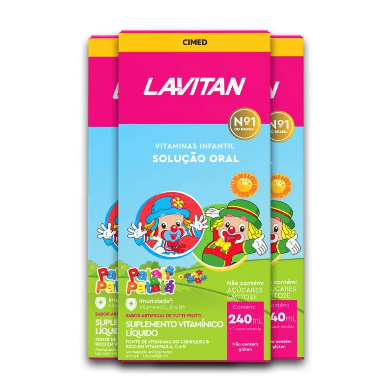 Kit 3 Vitamina Infantil Lavitan Solução Oral 240ml
