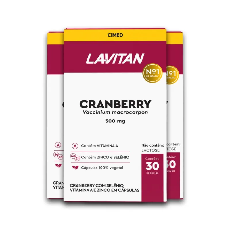 Kit 3 Cranberry Lavitan 30 Cápsulas