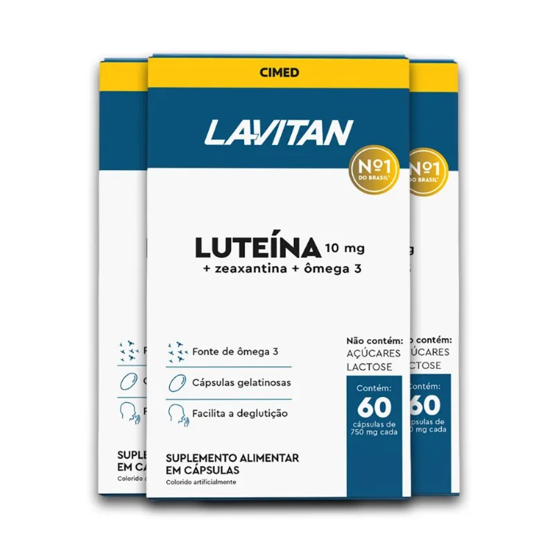 Kit 3 Luteína Lavitan 60 Cápsulas