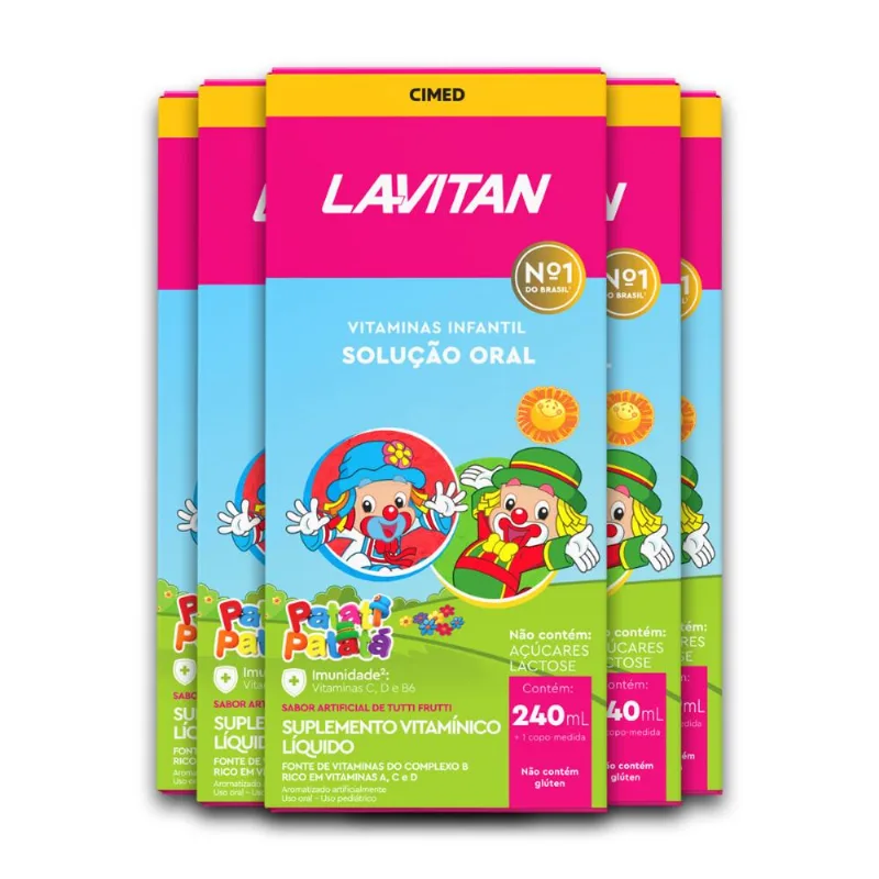 Kit 5 Vitamina Infantil Lavitan Solução Oral 240ml