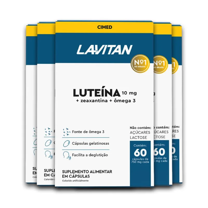 Kit 5 Luteína Lavitan 60 Cápsulas