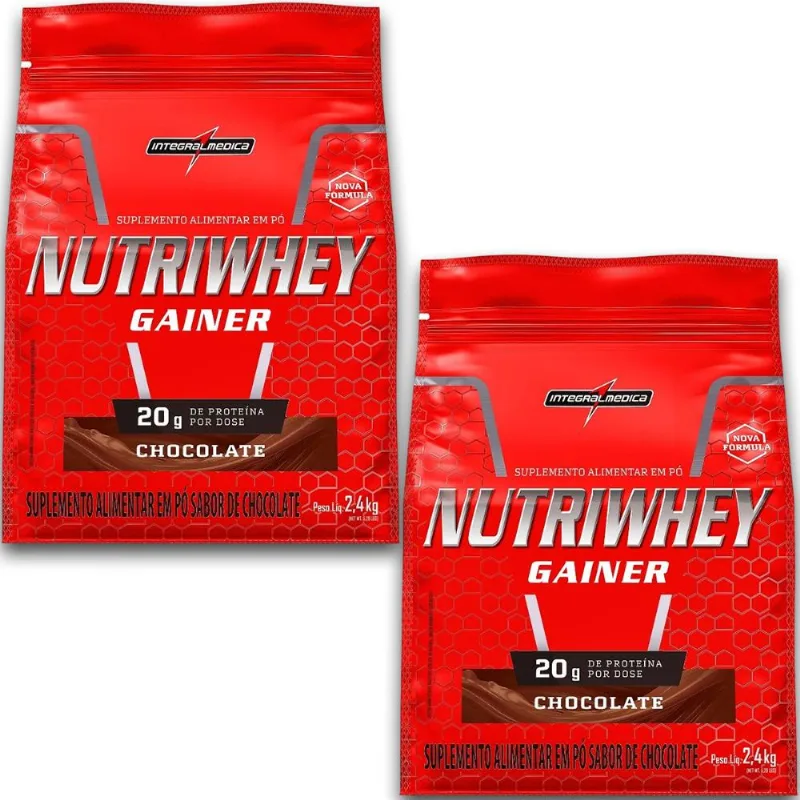 Kit 2 NutriWhey Gainer Integralmedica Chocolate 2,4kg