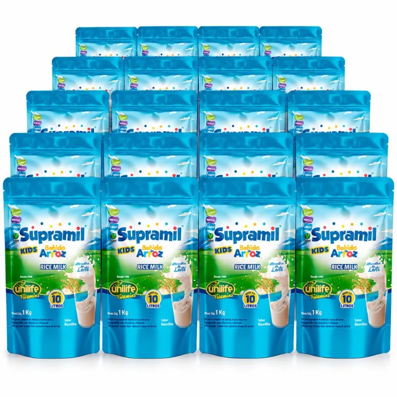 Kit 20 Supramil Bebida de Arroz Kids Unilife 1Kg