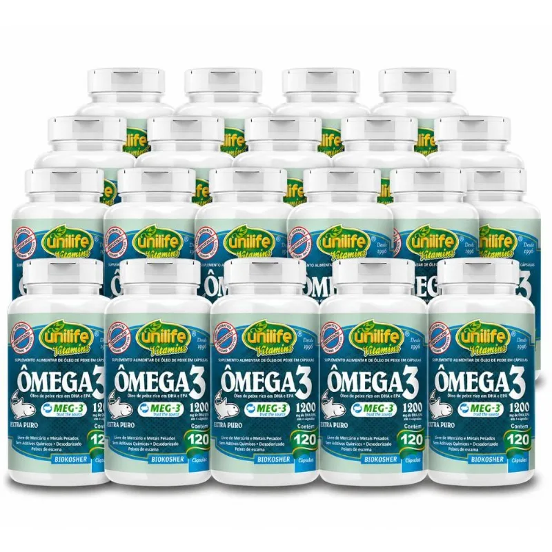 Kit 20 Ômega 3 Double Unilife 1200mg 120 Cápsulas