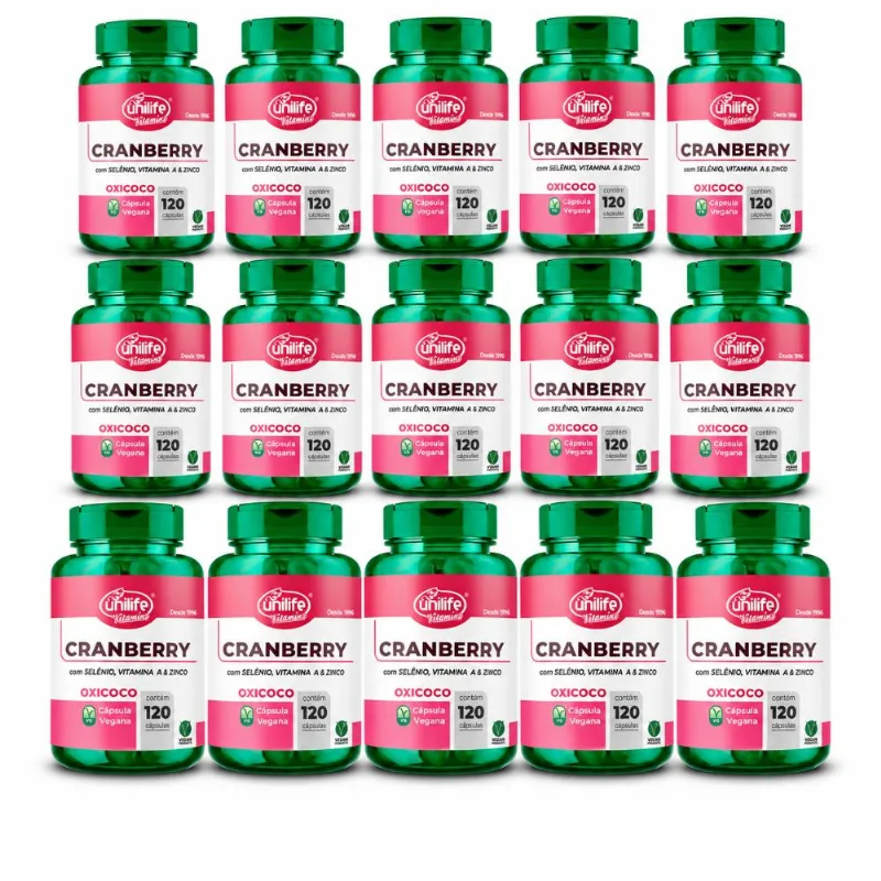 Kit 20 Cranberry 120 cápsulas Unilife