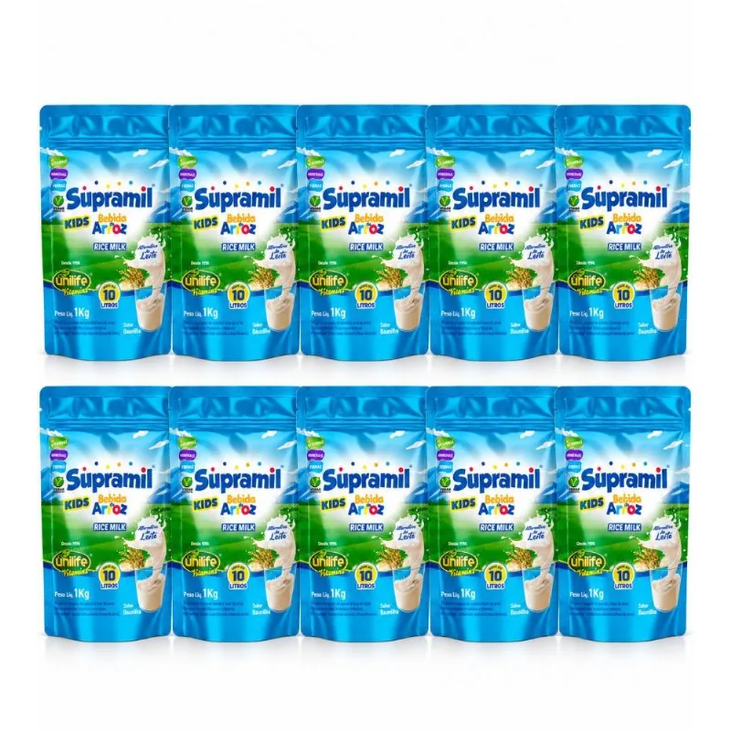Kit 10 Supramil Bebida de Arroz Kids Unilife 1Kg