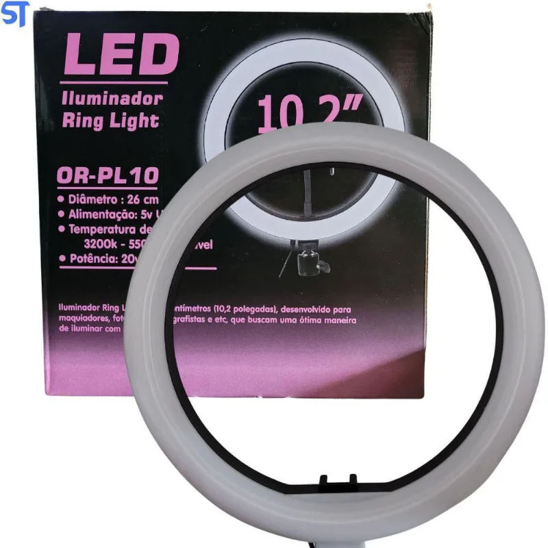 Ring Light 10.2 3200K á 5500K 26Cm De Diâmetro 5V 20W - B Max