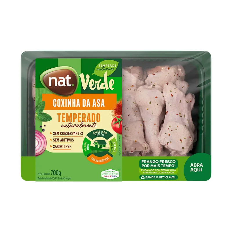 Coxinha da Asa Nat Verde Temperada Paocte 700g