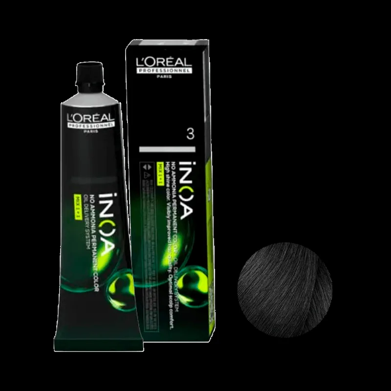 Coloração L'Oréal Professionnel Inoa 3 Castanho Escuro 60ml Coloração LOréal Professionnel Inoa 3 Castanho Escuro 60ml