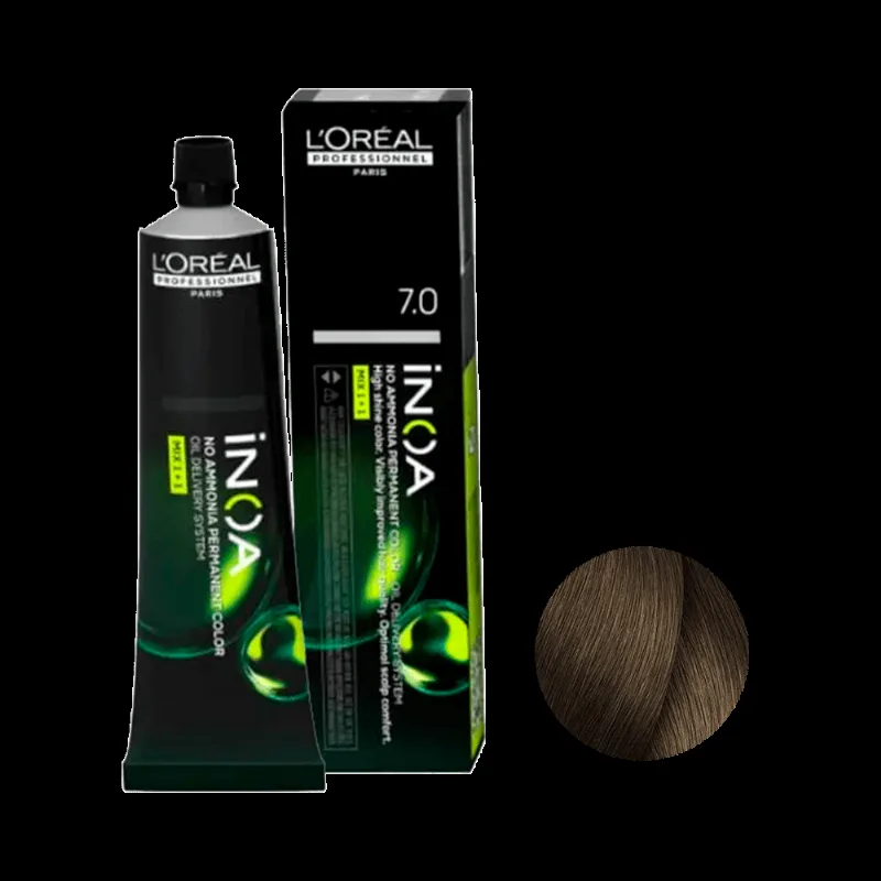 Coloração L'Oréal Professionnel Inoa 7.0 Louro Médio Profundo 60g Coloração LOréal Professionnel Inoa 7.0 Louro Médio Profundo 60ml