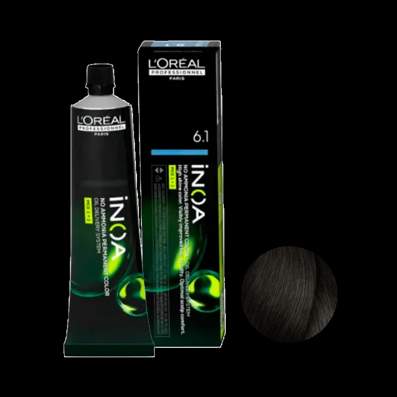 Coloração L'Oréal Professionnel Inoa 6.1 Louro Escuro Acinzentado 60ml Coloração LOréal Professionnel Inoa 6.1 Louro Escuro Acinzentado 60ml