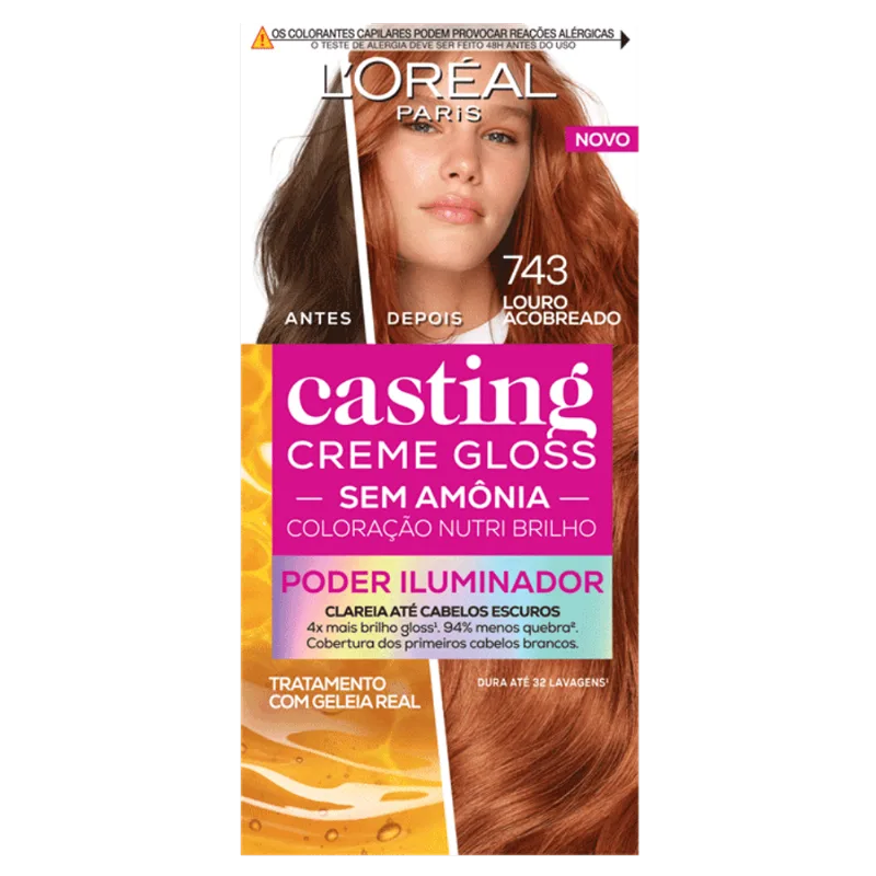 Tinta de Cabelo L’Oréal Paris Casting Creme Gloss 743 Louro Acobreado