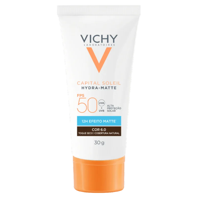 Protetor Solar Facial Vichy FPS 50 Capital Soleil Hydra-Matte Cor 6.0 30g