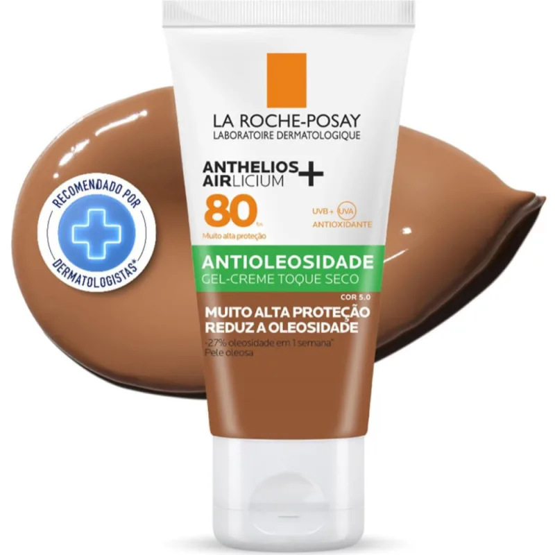 Protetor Solar Facial La Roche-Posay Anthelios Airlicium+ FPS80 Cor 5.0 40g - La Roche Posay