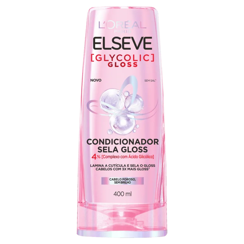 Condicionador Sela Gloss L'oréal Paris Elseve Glycolic Gloss - 400ml - L'Oreal