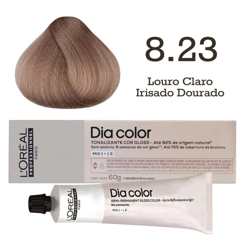 Tonalizante Dia Color 8.23 Louro Claro Irisado Dourado