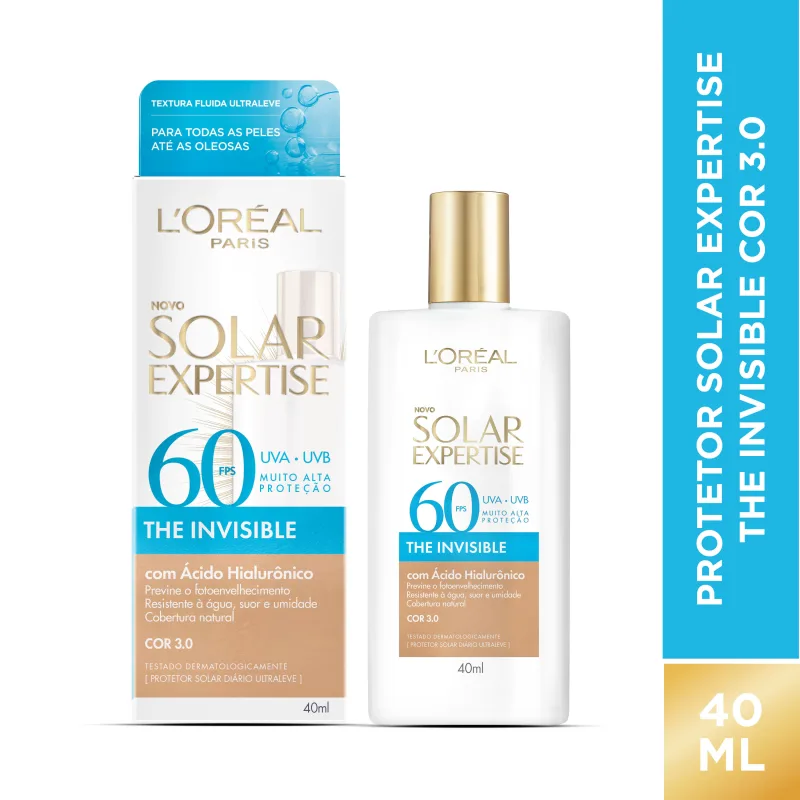 Protetor Solar Facial Solar Expertise The Invisible FPS60 Cor 3.0 40ml - Loreal Paris