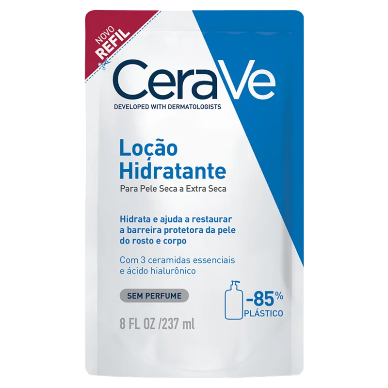 Loção Hidratante Cerave Sem Perfume Refil 237ml Sachê - CeraVe