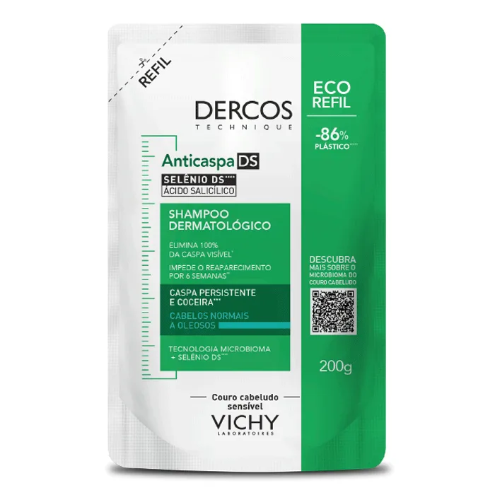 Shampoo Anticaspa para Cabelos Normais a Oleosos Vichy Dercos DS Refil 200g - Vichy - Dermocosméticos