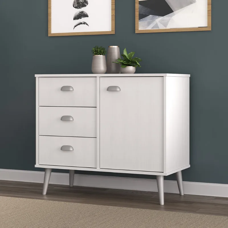Cômoda com 3 Gavetas e 1 Porta - Branco